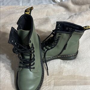 Dr. Martens Olive Lace-Up Combat Boots
